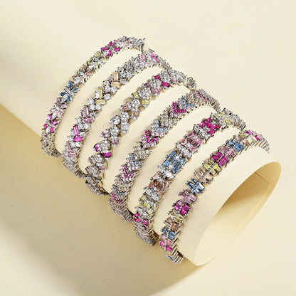 [Clover Jewelry]Delicate Colorful Multi Cut Party Bracelet