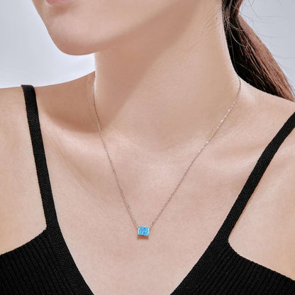 [Clover Jewelry]Luxurious Square Shape Colorful Necalack