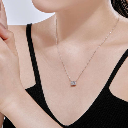 [Clover Jewelry]Luxurious Square Shape Colorful Necalack