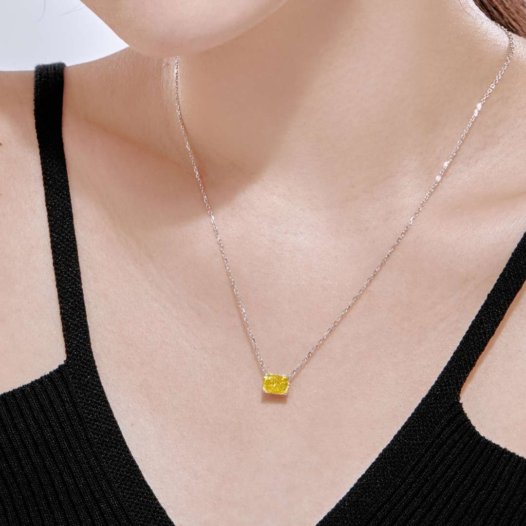 [Clover Jewelry]Luxurious Square Shape Colorful Necalack