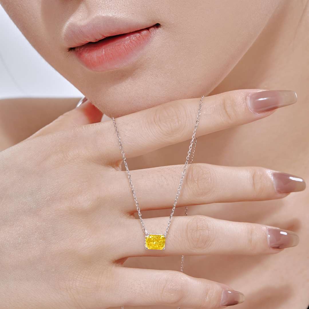 [Clover Jewelry]Luxurious Square Shape Colorful Necalack