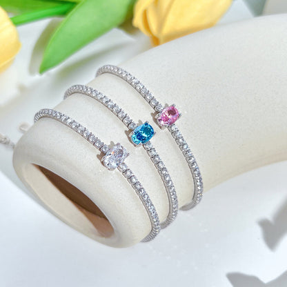 [Clover Jewelry]0.75 Carat Exquisite Oval Cut Daily Bracelet