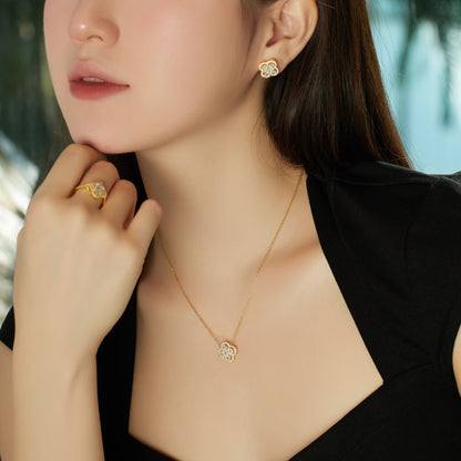 [Clover Jewelry]Spliced Lucky Four-Leaf Clover Versatile Necklace