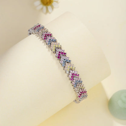 [Clover Jewelry]Ornate Sparkling Round Cut Party Bracelet