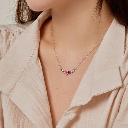 [Clover Jewelry]Dainty Colorful Heart Necklace