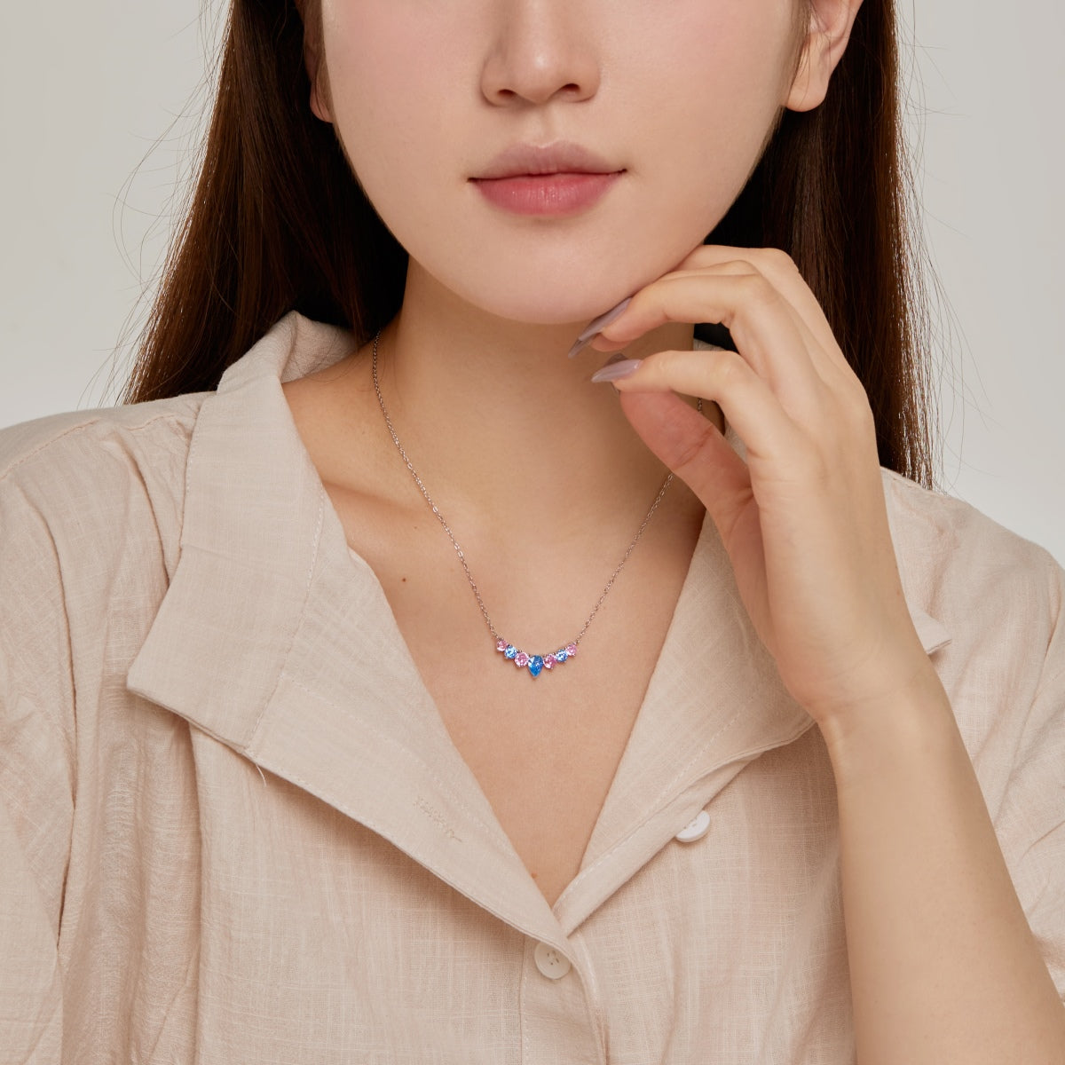 [Clover Jewelry]Dainty Colorful Heart Necklace