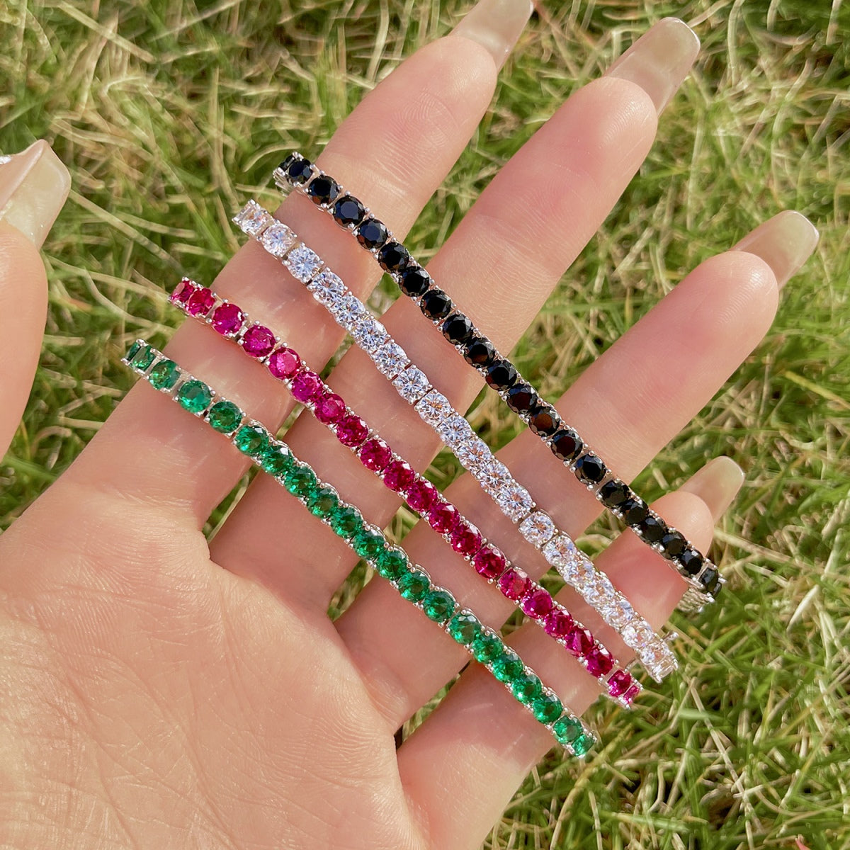 [Clover Jewelry]Radiant Colorful Round Cut Party Bracelet