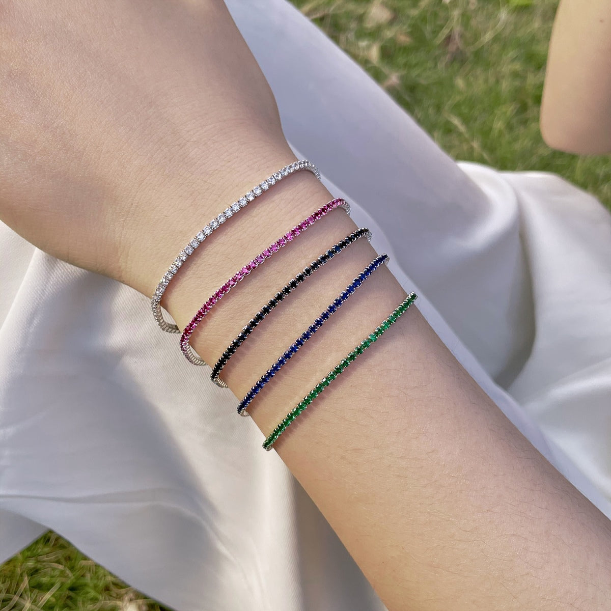 [Clover Jewelry]Radiant Colorful Round Cut Party Bracelet