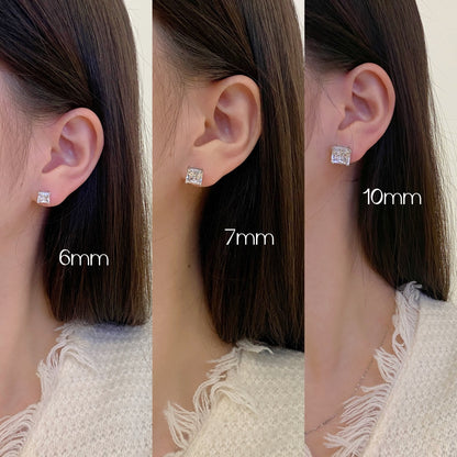 [Clover Jewelry]Delicate Square Shape Earrings