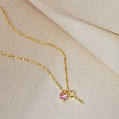 [Clover Jewelry]Unique Heart Shape Key Pendent Necklace