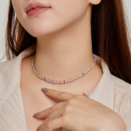 [Clover Jewelry]Radiant Colorful Rainbow Necklace