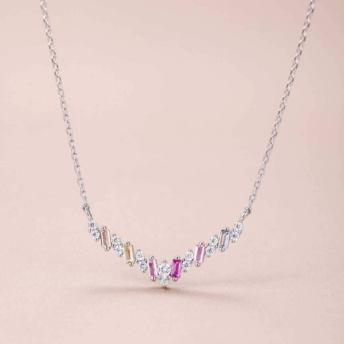 [Clover Jewelry]Dazzling Rainbow Necklace