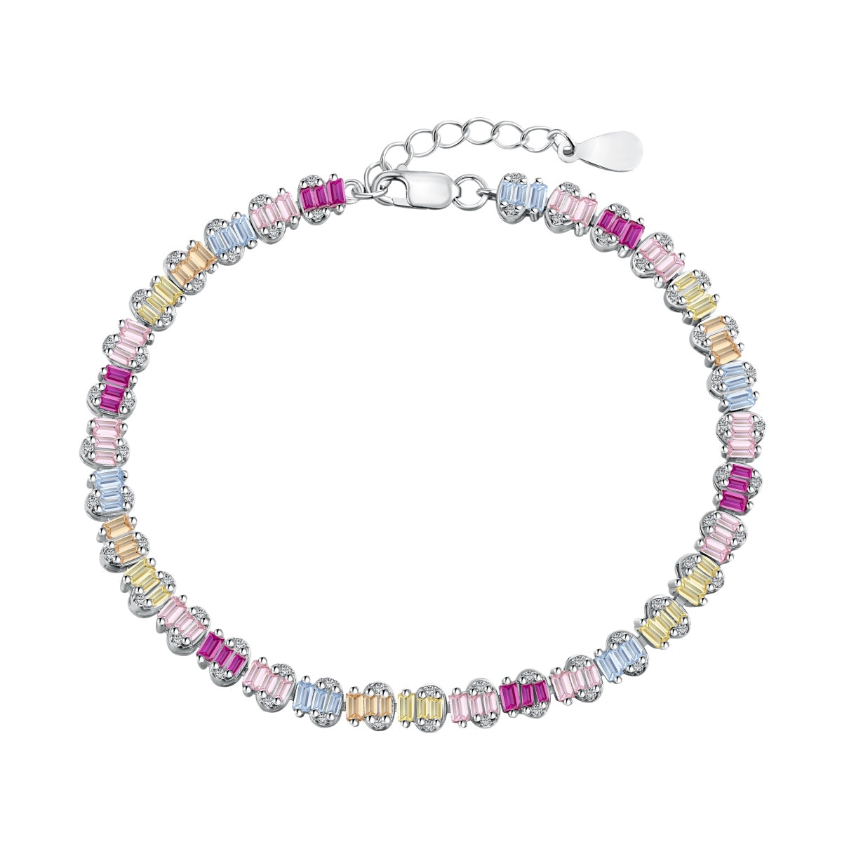 [Clover Jewelry]Delicate Colorful Emerald Cut Party Bracelet