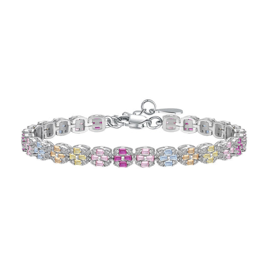 [Clover Jewelry]Delicate Colorful Emerald Cut Daily Bracelet