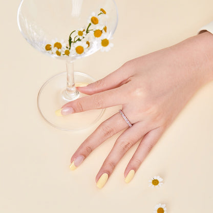 [Clover Jewelry]Dainty Ebullient Round Cut Daily Ring