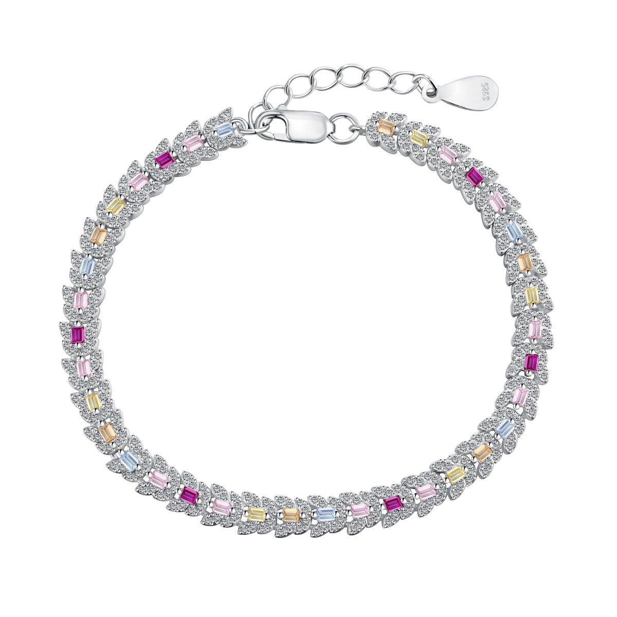 [Clover Jewelry]Delicate Colorful Multi Cut Daily Bracelet