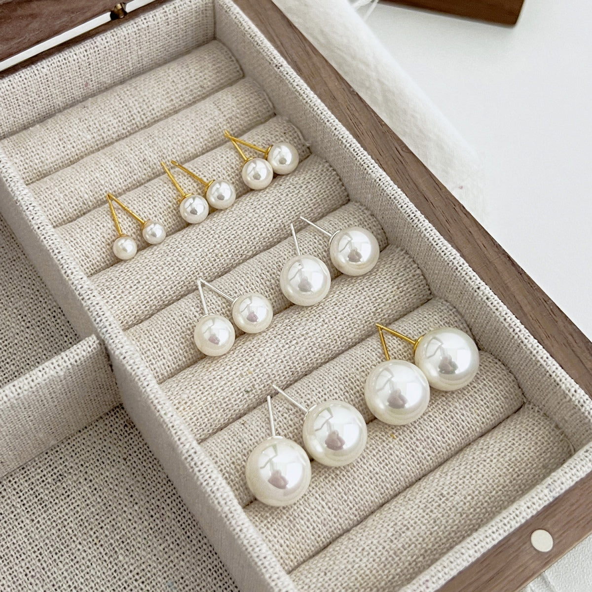 [Clover Jewelry]Delicate Pearl Earrings