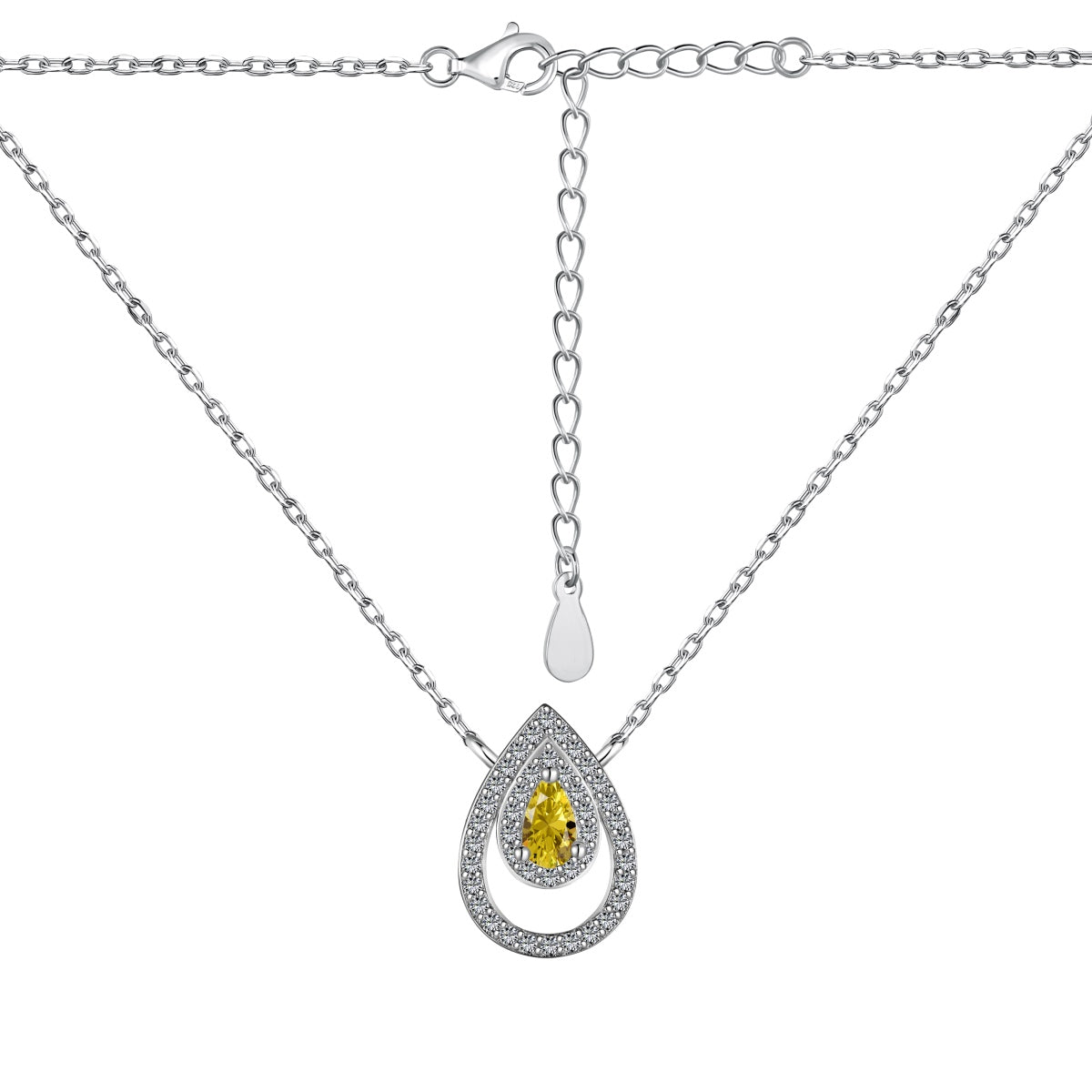 [Clover Jewelry]Sparkling Pear Cut Necklace