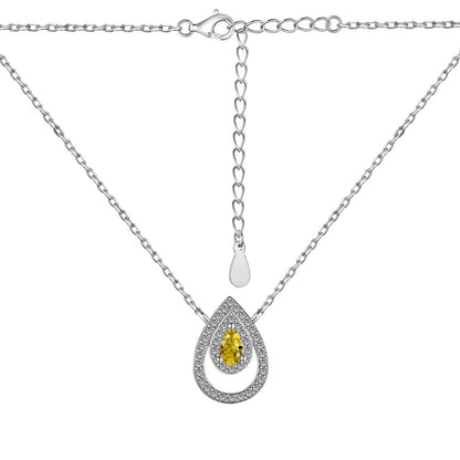 [Clover Jewelry]Sparkling Pear Cut Necklace