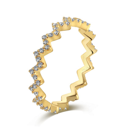 [Clover Jewelry]Delicate Enchanting Wave Shape Daily Ring