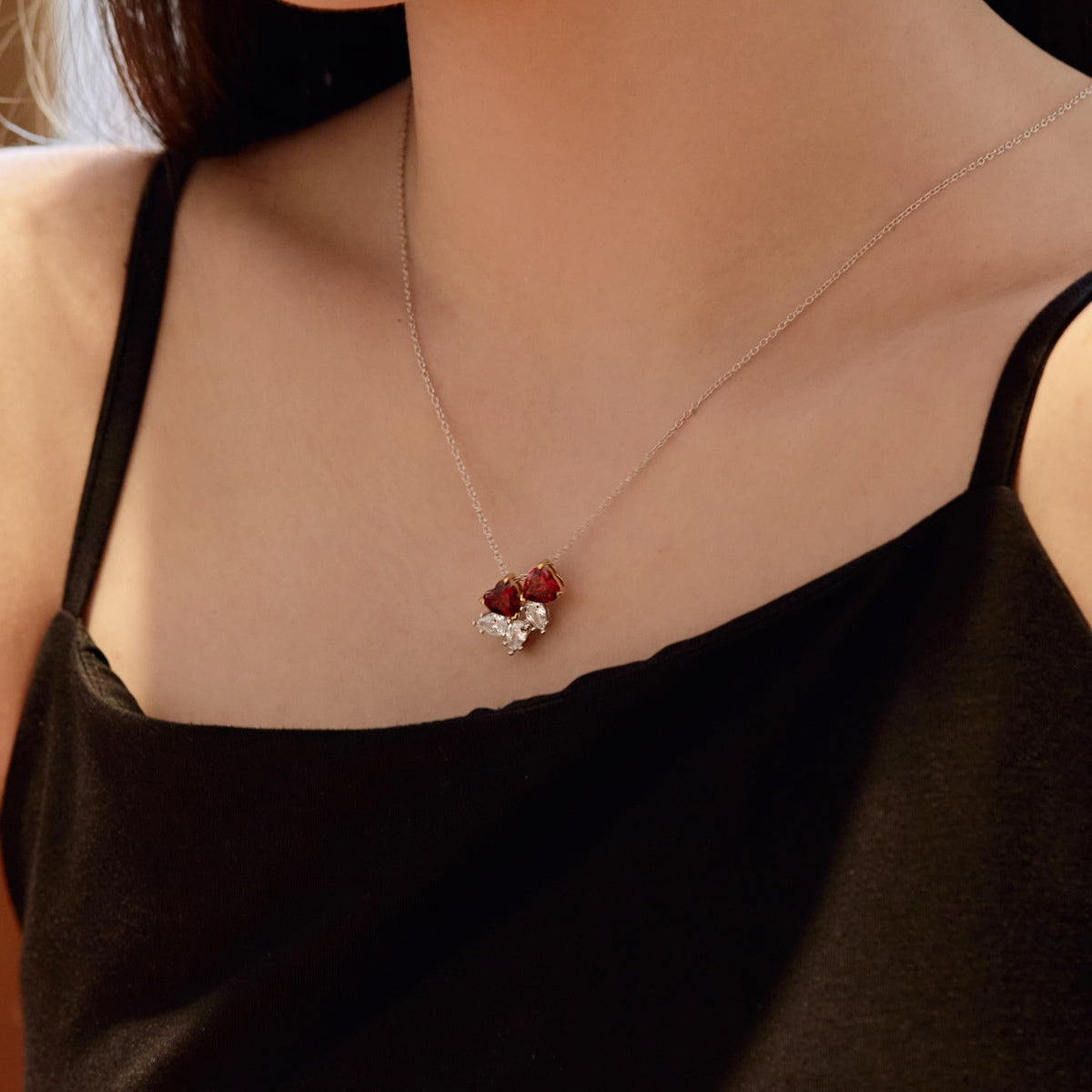 [Clover Jewelry]Dainty Red Heart Necklace