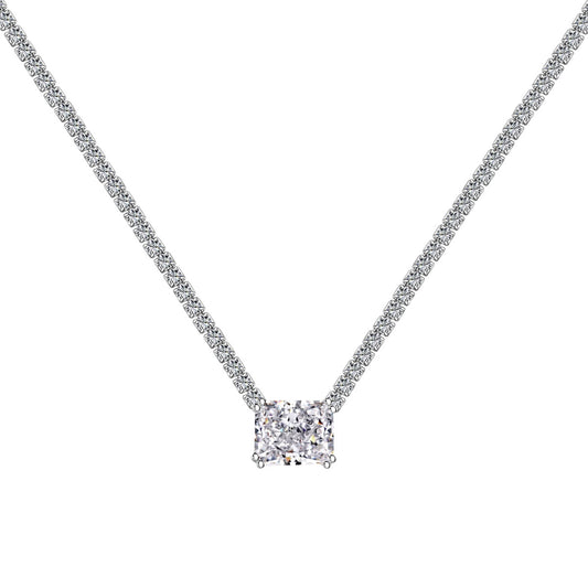 [Clover Jewelry]4.0 Carat Elegant Radiant Cut Necklace