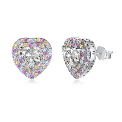 [Clover Jewelry]Dazzling Heart Shape Lover Earrings