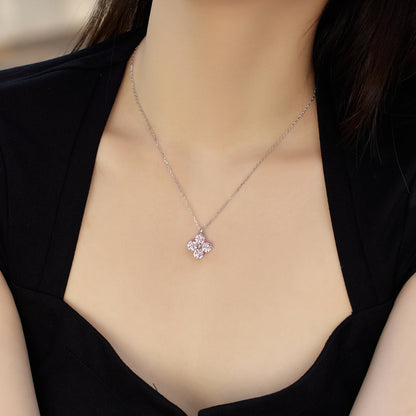 [Clover Jewelry]Four-Leaf Clover And Eight-Pointed Star Necklace