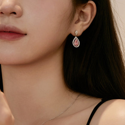 [Clover Jewelry]Ornate Delicate Water Drop Shape Banquet Earrings