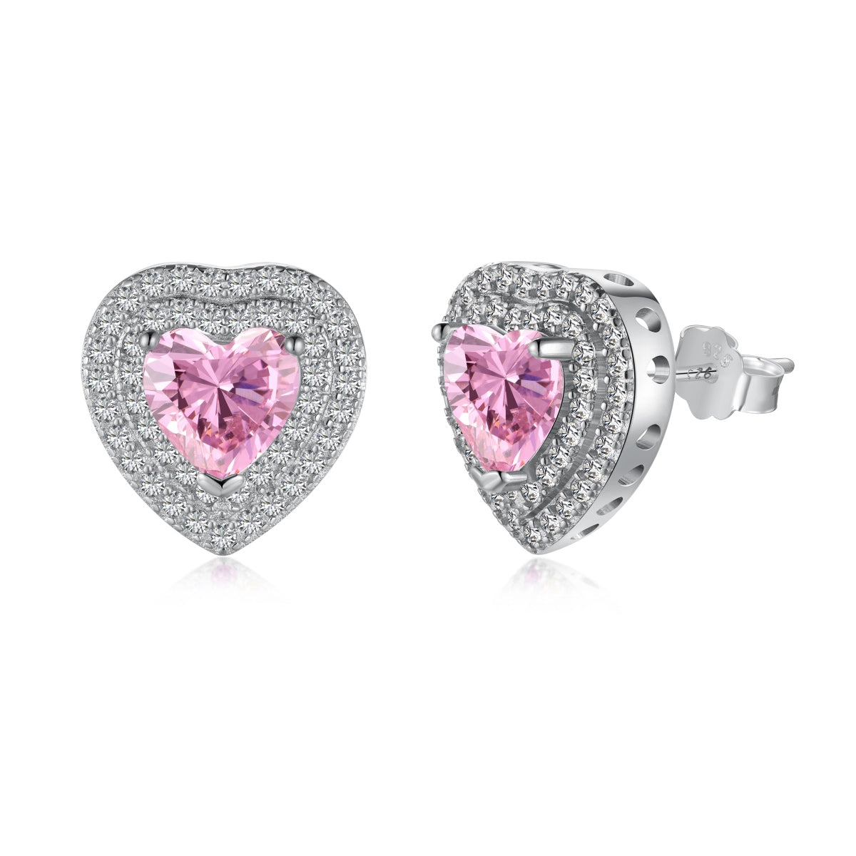 [Clover Jewelry]Dazzling Heart Shape Lover Earrings