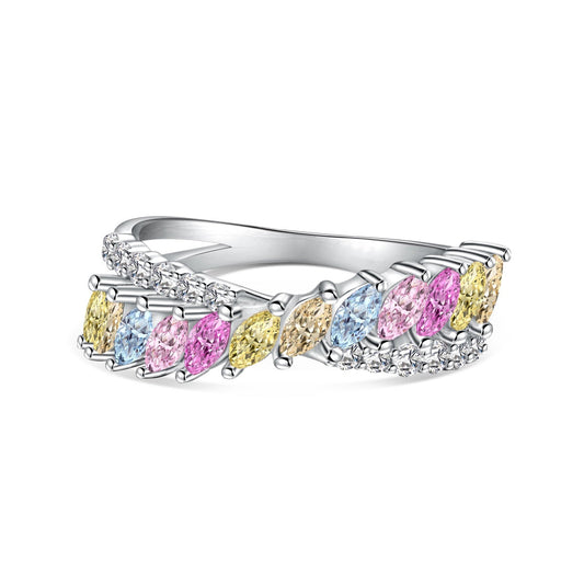 [Clover Jewelry]Unique Colorful Marquise Cut Daily Ring