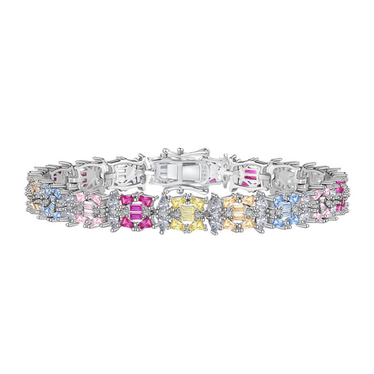 [Clover Jewelry]Delicate Colorful Multi Cut Party Bracelet