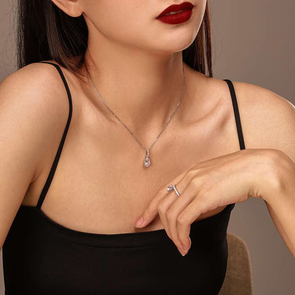 [Clover Jewelry]Delicate Water Drop Shape Fashion Necklace