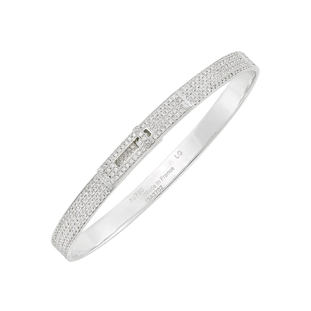 [Clover Jewelry]HM KELLY BRACELET IN SILVER AND FULL PAVE DIAMOND