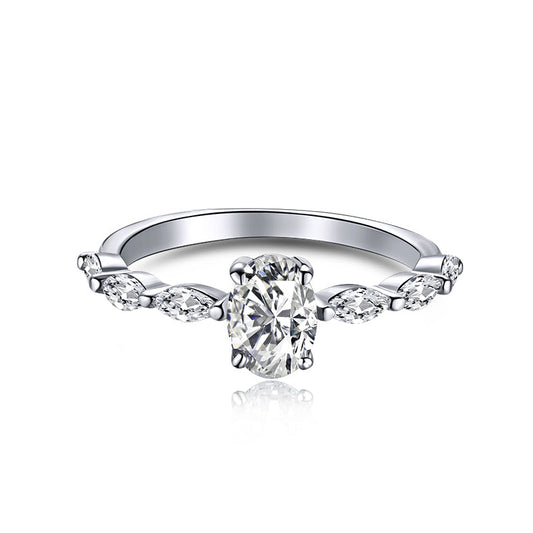 [Clover Jewelry]0.75 Carat Luxurious Vibrant Elongated Cushion Cut Daily Ring