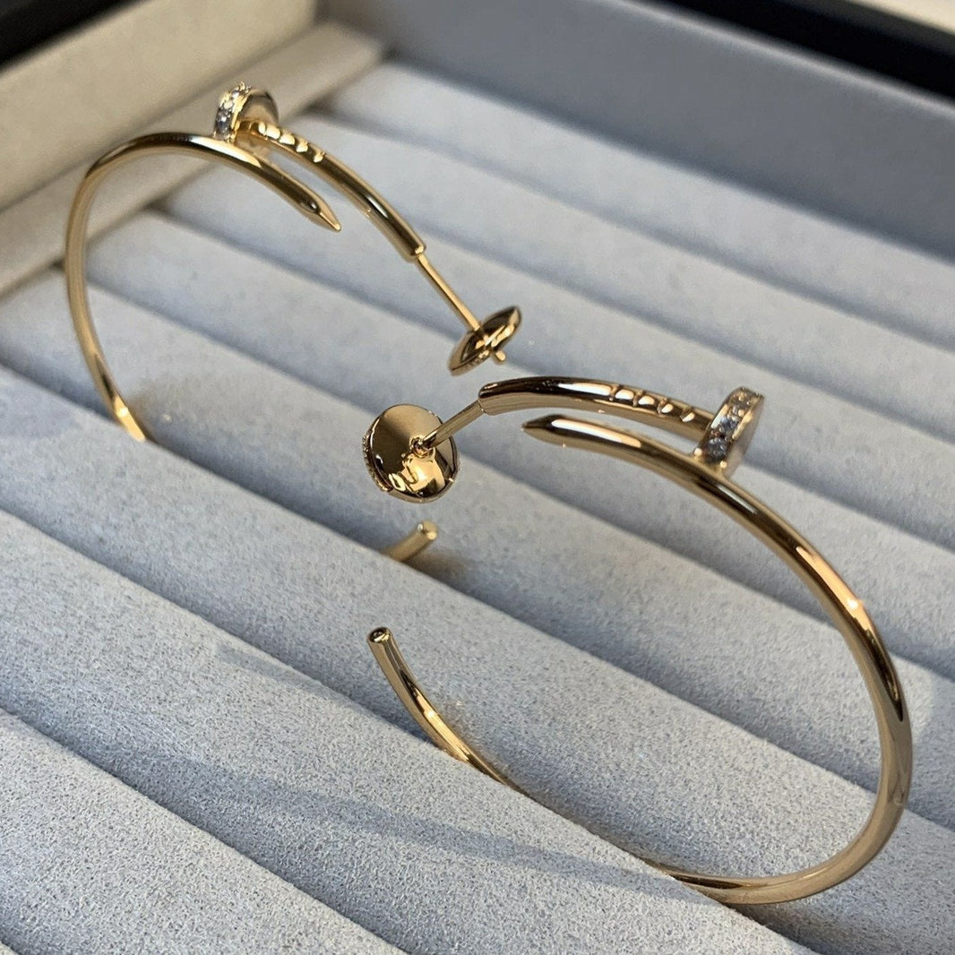 [Clover Jewelry]JUSTE EARRINGS GOLD DIAMONDS 1.8MM