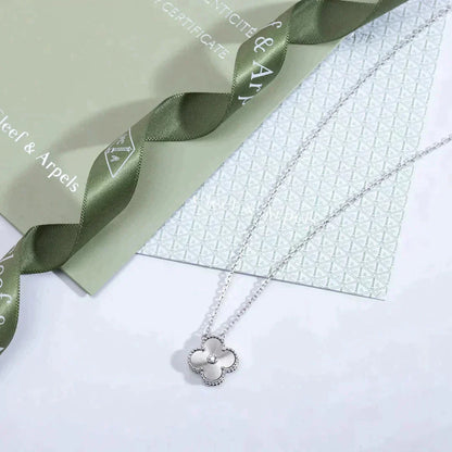 [Clover Jewelry]CLOVER  15MM DIAMOND LASER NECKLACE SILVER