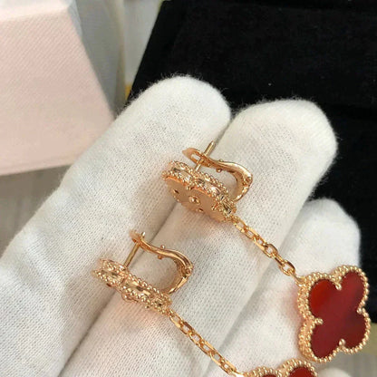 [Clover Jewelry]CLOVER 2 MOTIF  LASER CARNELIAN EARRINGS