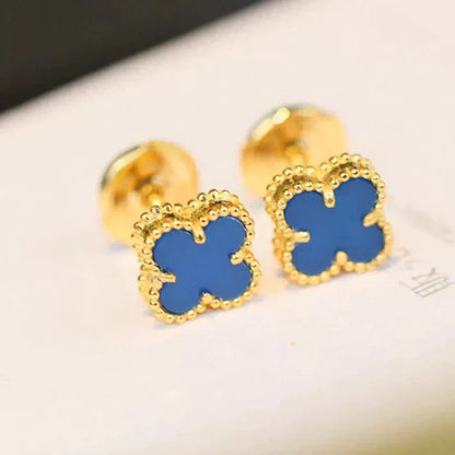 [Clover Jewelry]CLOVER MINI 9.5MM TURQUOISE EARRINGS