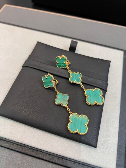 [Clover Jewelry]CLOVER MALACHITE 3 MOTIFS GOLD