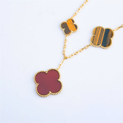 [Clover Jewelry]CLOVER BRACELET 5 MOTIFS CARNELIAN TIGER EYE