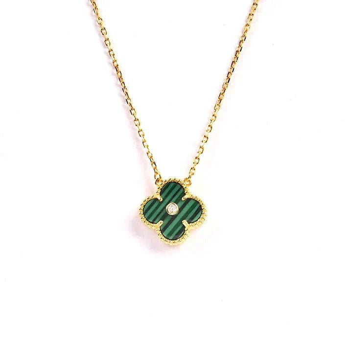 [Clover Jewelry]CLOVER 15MM DIAMOND TURQUOISE NECKLACE