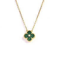 [Clover Jewelry]CLOVER 15MM DIAMOND TURQUOISE NECKLACE