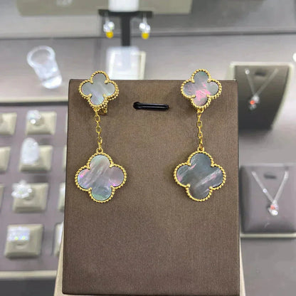 [Clover Jewelry]CLOVER 2 MOTIFS  EARRINGS (MULTIPLE CHOICESC