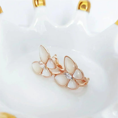 [Clover Jewelry]BUTTERFLY MOP DIAMOND EARRINGS
