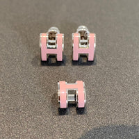 [Clover Jewelry]MINI POP H SILVER EARRINGS PINK