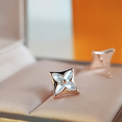 [Clover Jewelry]STAR MOP PINK GOLD EARRINGS