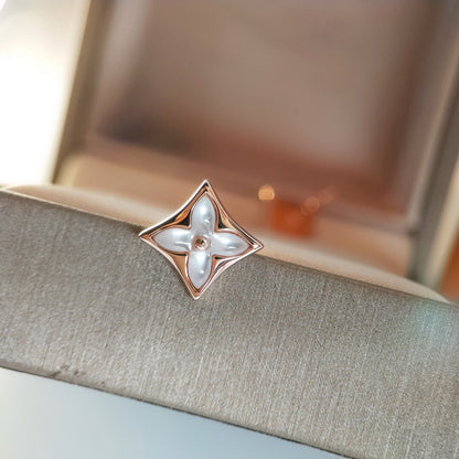 [Clover Jewelry]STAR MOP PINK GOLD EARRINGS