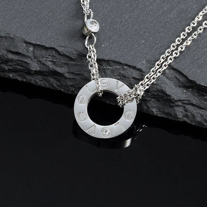 [Clover Jewelry]LOVE NECKLACE 16MM 2 DIAMONDS
