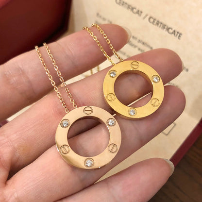 [Clover Jewelry]LOVE NECKLACE 16MM 3 DIAMONDS